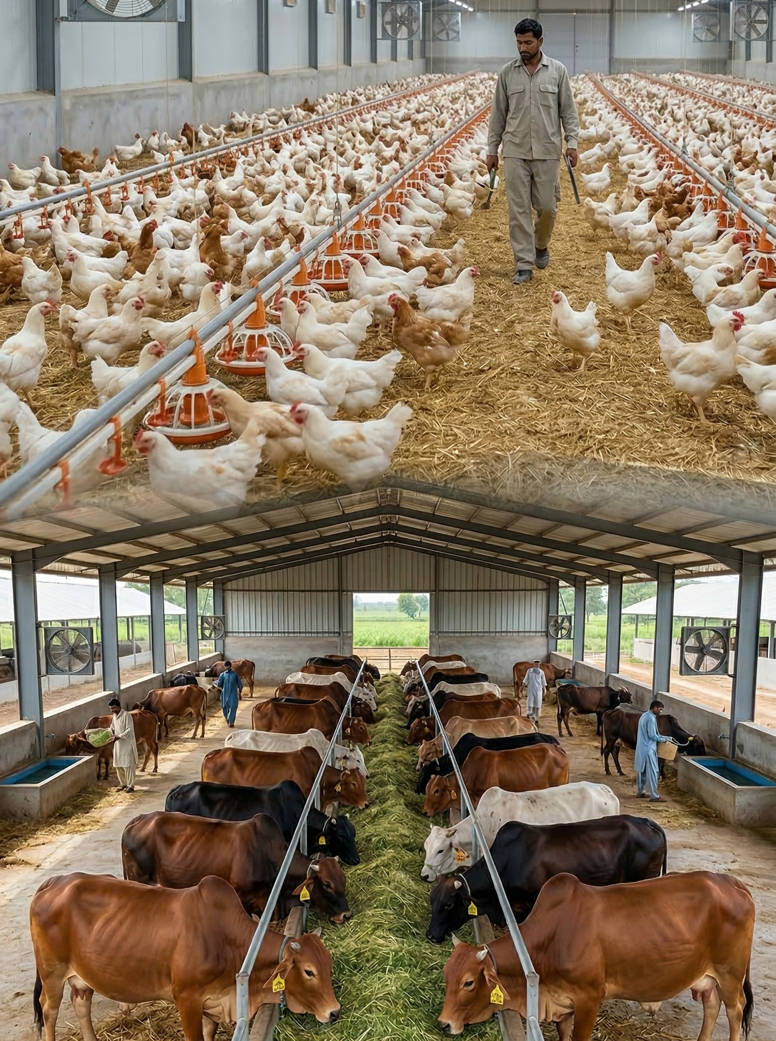 Healthy livestock and cattle farm